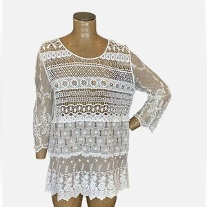 Chico's White Lace Swim Cover-Up